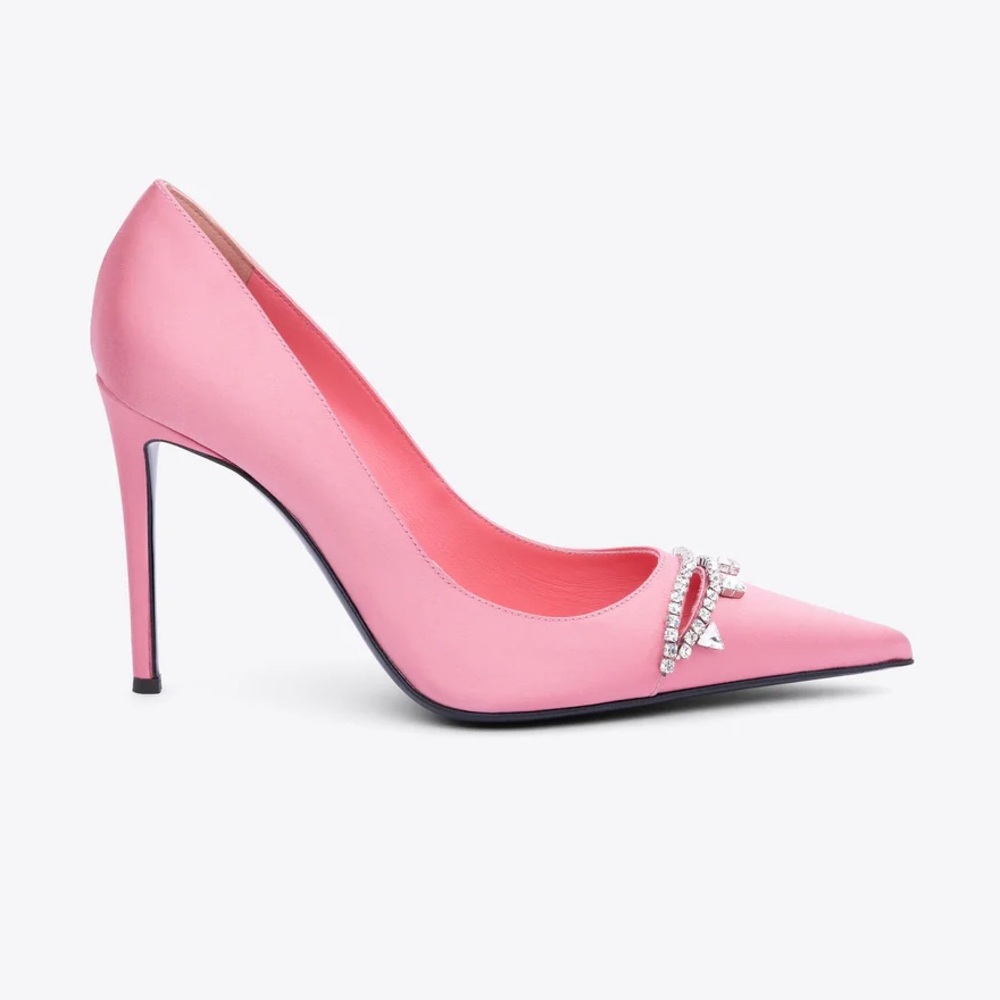 AREA NYC Pink Satin Heels